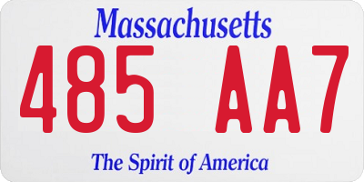 MA license plate 485AA7