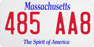 MA license plate 485AA8