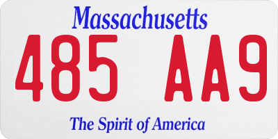 MA license plate 485AA9
