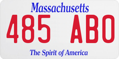 MA license plate 485AB0