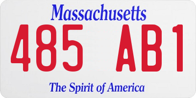 MA license plate 485AB1