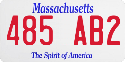 MA license plate 485AB2