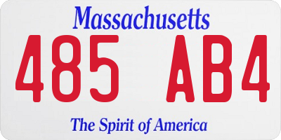 MA license plate 485AB4