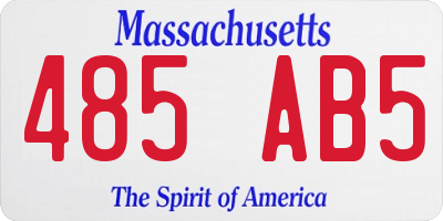MA license plate 485AB5