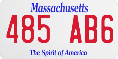 MA license plate 485AB6