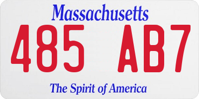 MA license plate 485AB7