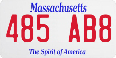 MA license plate 485AB8