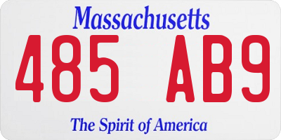 MA license plate 485AB9