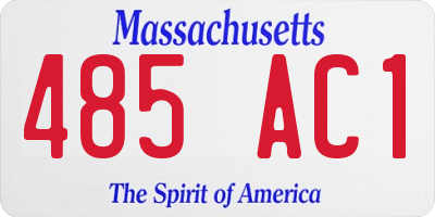 MA license plate 485AC1