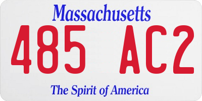 MA license plate 485AC2