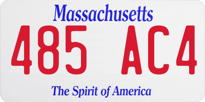 MA license plate 485AC4