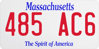 MA license plate 485AC6