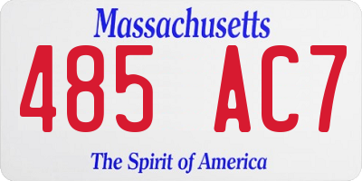MA license plate 485AC7