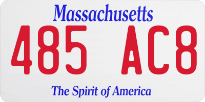 MA license plate 485AC8