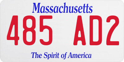MA license plate 485AD2