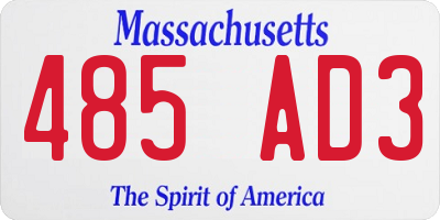 MA license plate 485AD3