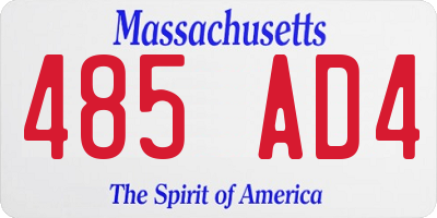 MA license plate 485AD4