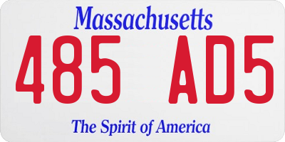 MA license plate 485AD5