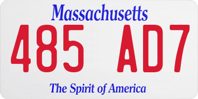 MA license plate 485AD7