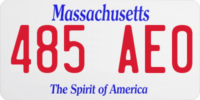 MA license plate 485AE0