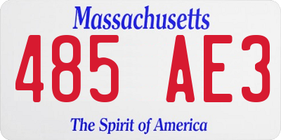 MA license plate 485AE3