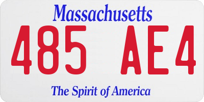 MA license plate 485AE4