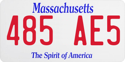 MA license plate 485AE5