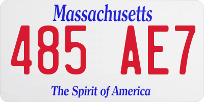 MA license plate 485AE7
