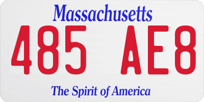 MA license plate 485AE8