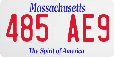 MA license plate 485AE9