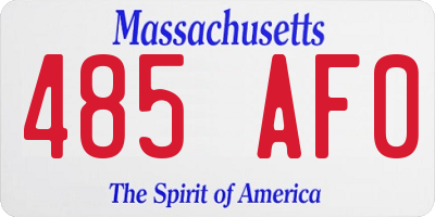 MA license plate 485AF0