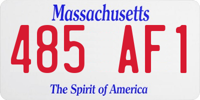 MA license plate 485AF1
