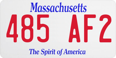 MA license plate 485AF2