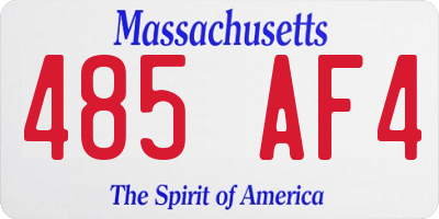 MA license plate 485AF4
