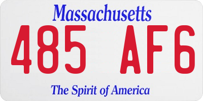 MA license plate 485AF6