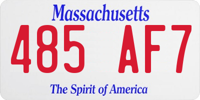 MA license plate 485AF7