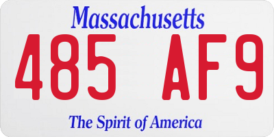 MA license plate 485AF9