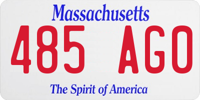 MA license plate 485AG0