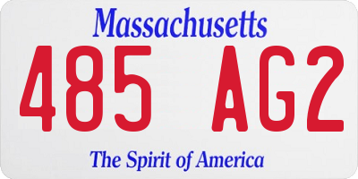 MA license plate 485AG2