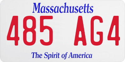 MA license plate 485AG4