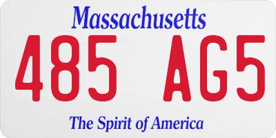 MA license plate 485AG5