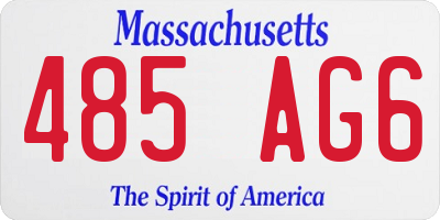 MA license plate 485AG6