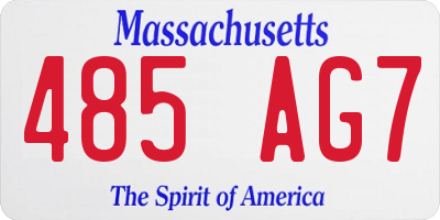 MA license plate 485AG7