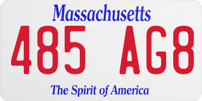 MA license plate 485AG8
