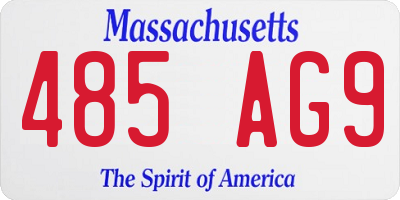 MA license plate 485AG9