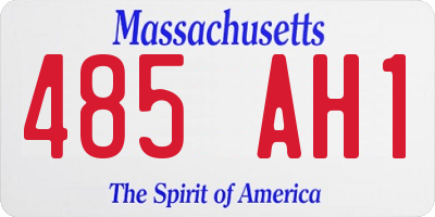 MA license plate 485AH1