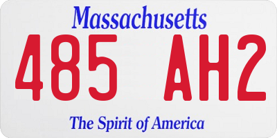 MA license plate 485AH2