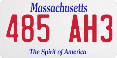 MA license plate 485AH3