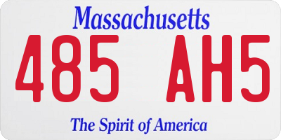 MA license plate 485AH5