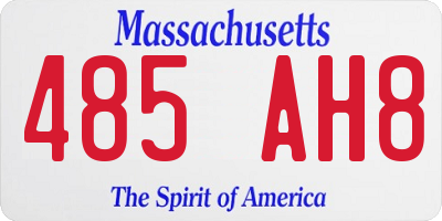 MA license plate 485AH8